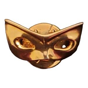 Vintage Goldtone Mask Tie Lapel Push Tack Pin